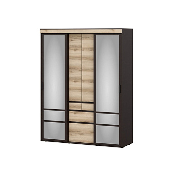 Модульная система "Берген" Вешалка с зеркалом (серия №3) Дуб Делано / Дуб Венге