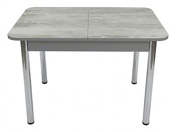 Стол Прямоугольный раздвижной 1100(1400)*700 ноги хром Серое Пл.7219 мрамор грей Висма