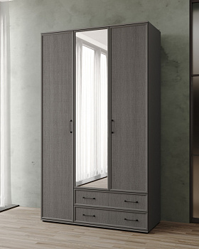 Шкаф Нельсон НШ-23 с зеркалом графит серый