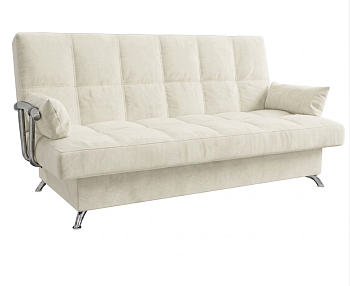 Диван Финка ДК с хром.бок. прямой Тк.CONNECT 01 UNIQ молочный 1 кат Апогей