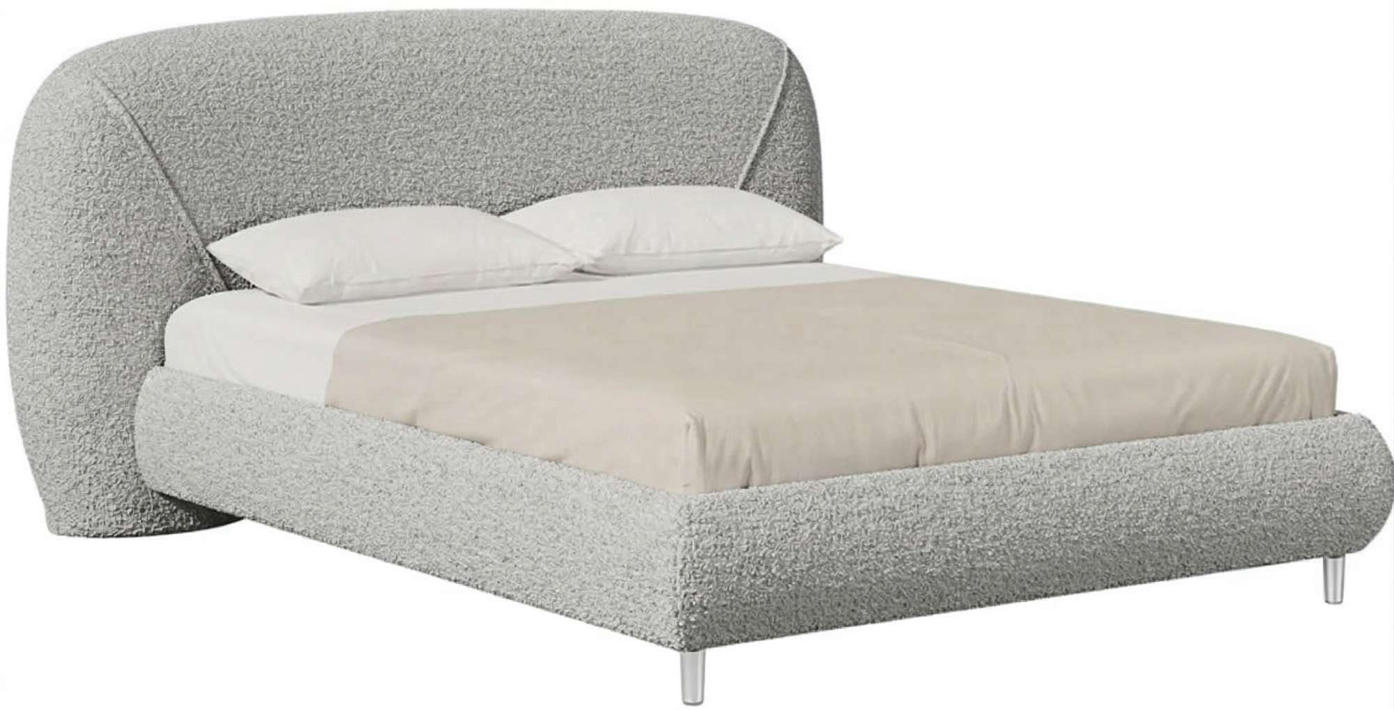 ЛД 353.020.000 Пьетра Кровать 1600 мягкая универсальная (Светло-серый, ткань Verena 301-10)