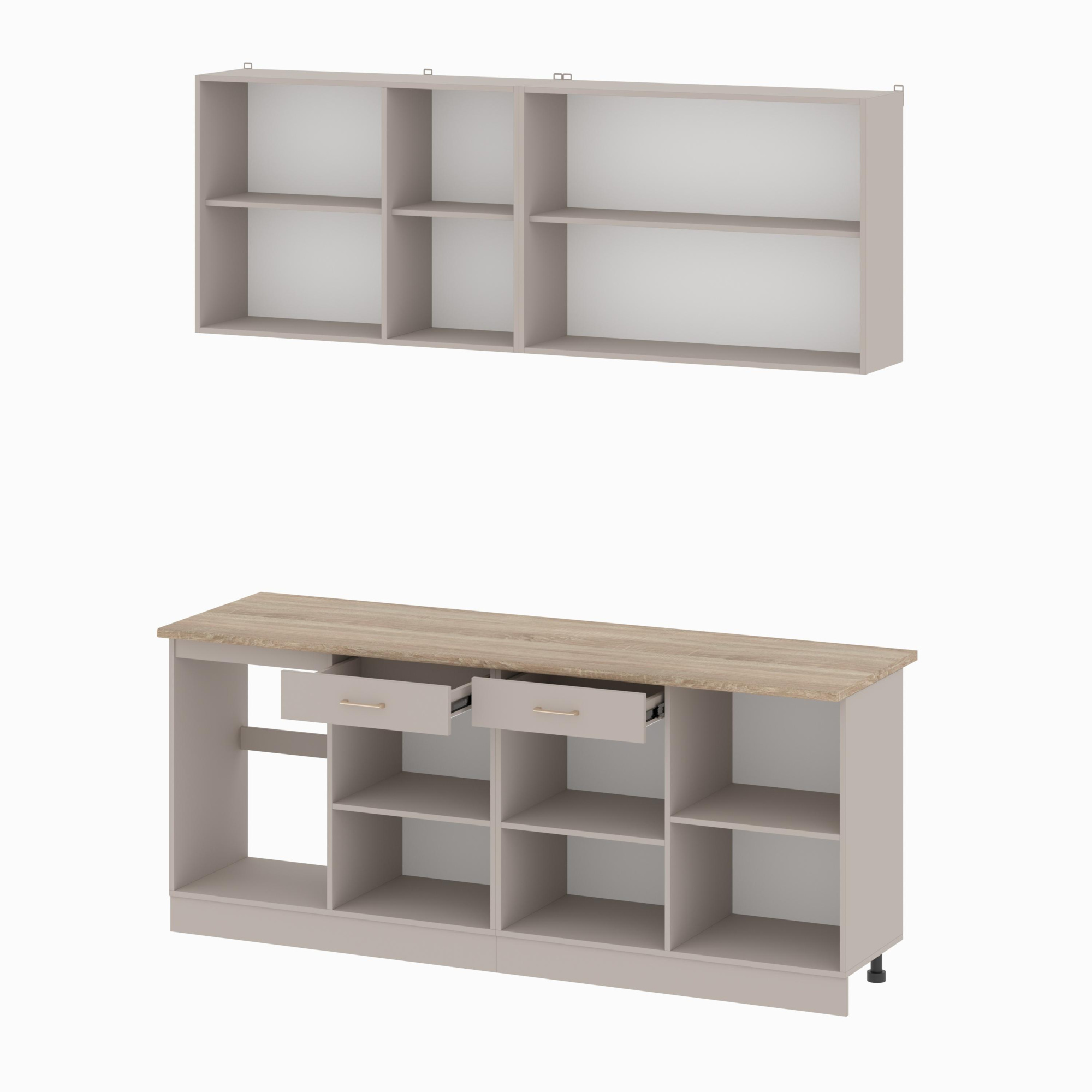 Кухонный гарнитур "Одетта" (2м) (Меланж/Дуб Сонома)