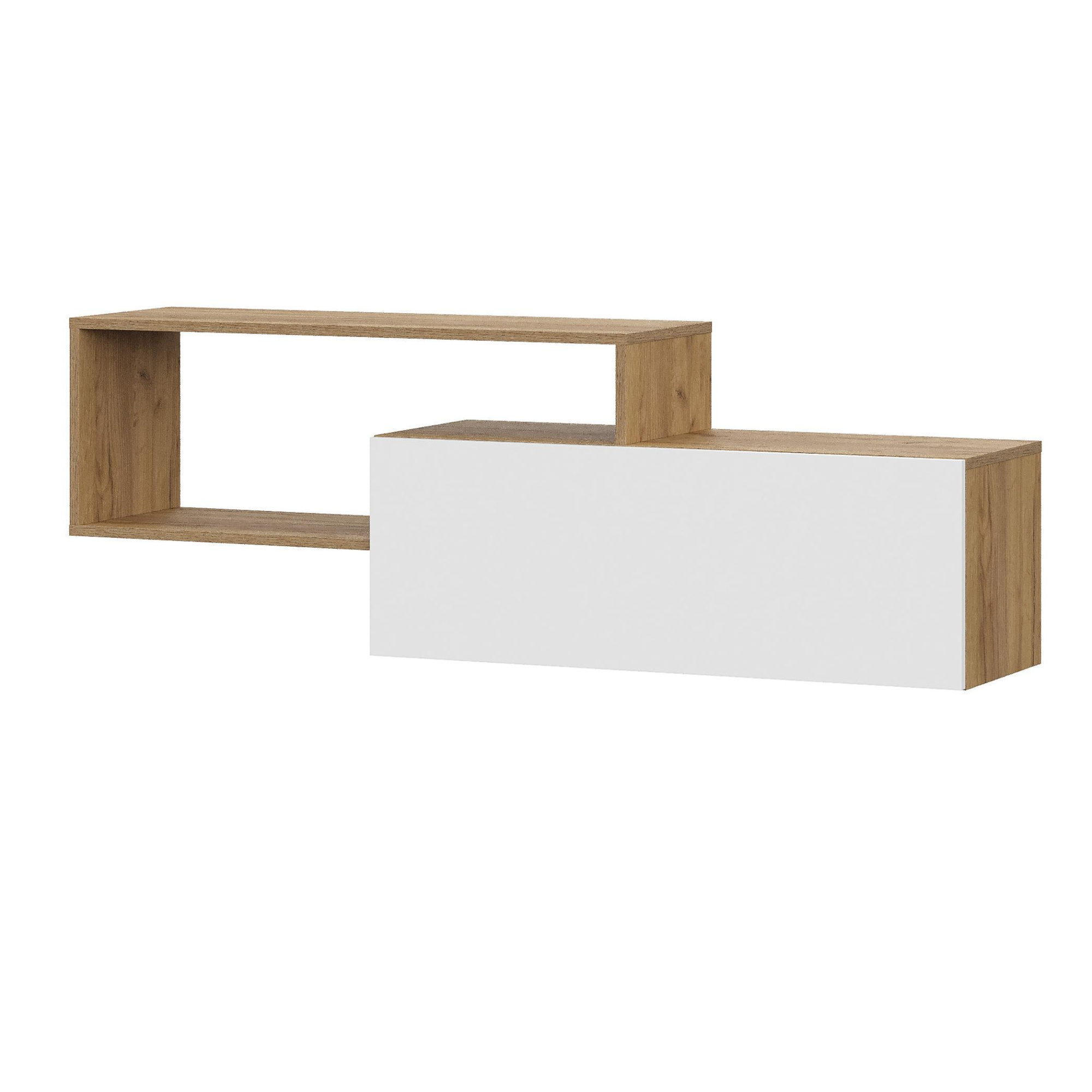 Люмо Полка навесная ПЛ 01 1402х472х330 (ДУБ КРАФТ ЗОЛОТО/БЕЛ)