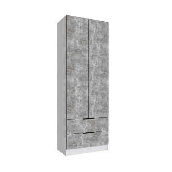 Шкаф Мадрид (0,8) с 2 ящ. без зеркала белый/ателье светлое