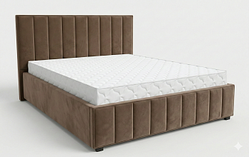Кровать Кордова-1 1,6*2,0 с П.М. Тк. SELFIE Mocca кофейный 2 кат Апогей