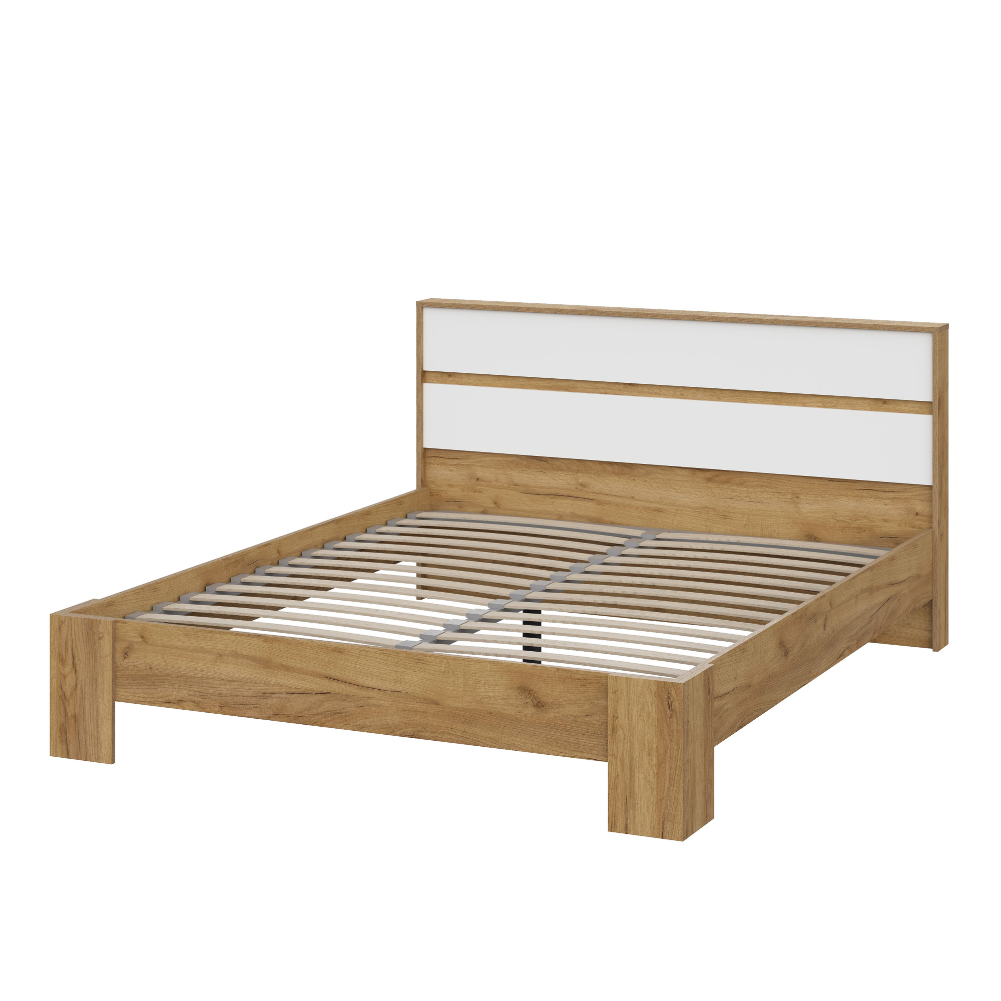 Люмо Кровать КР 03 1670х928х2114 (ДУБ КРАФТ ЗОЛОТО/БЕЛ)