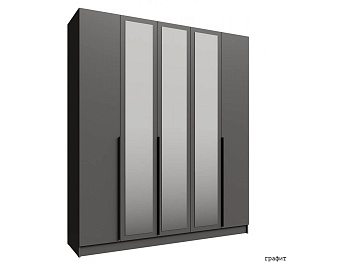 Шкаф Мадрид (2,0) с зеркалом графит серый