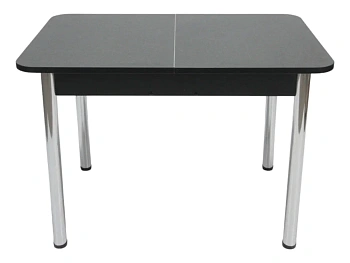 Стол Прямоугольный раздвижной 1100(1400)*700 ноги хром Черное Пл.5003 ТС Черный иней Висма