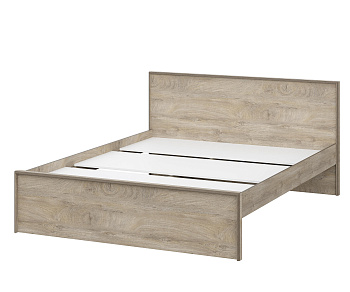Модульная система "Этна"  Кровать 1600 АБ (Дуб Эндгрейн/Белый гладкий)