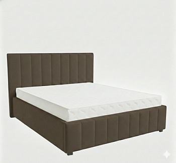 Кровать Кордова-1 1,8*2,0 с П.М. Тк. NEVADA NEW 03 серо-коричневый 3 кат  Апогей