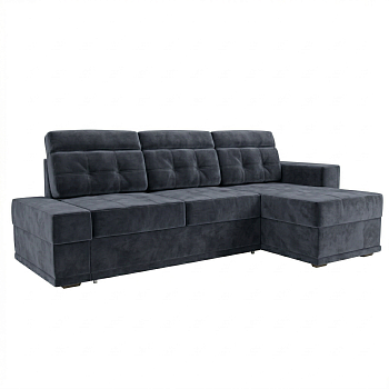 Диван угловой Мартин ДКУ-О с оттоманкой Тк.SELFIE Steel 2 кат Апогей