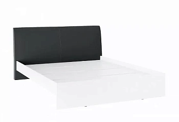 Кровать "Доминика" 1600 белый/кожзам серый