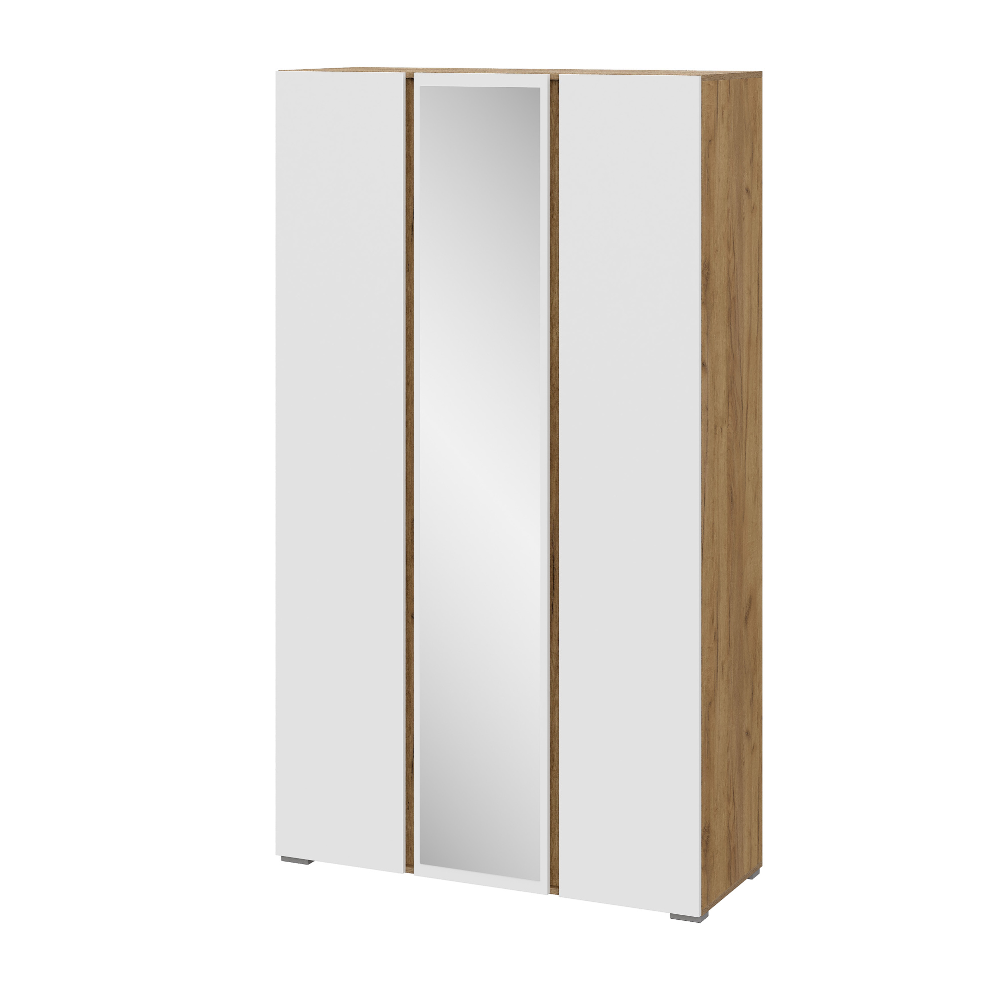 Люмо Шкаф с зеркалом ШК 02 1200х2100х460 (ДУБ КРАФТ ЗОЛОТО/БЕЛ)