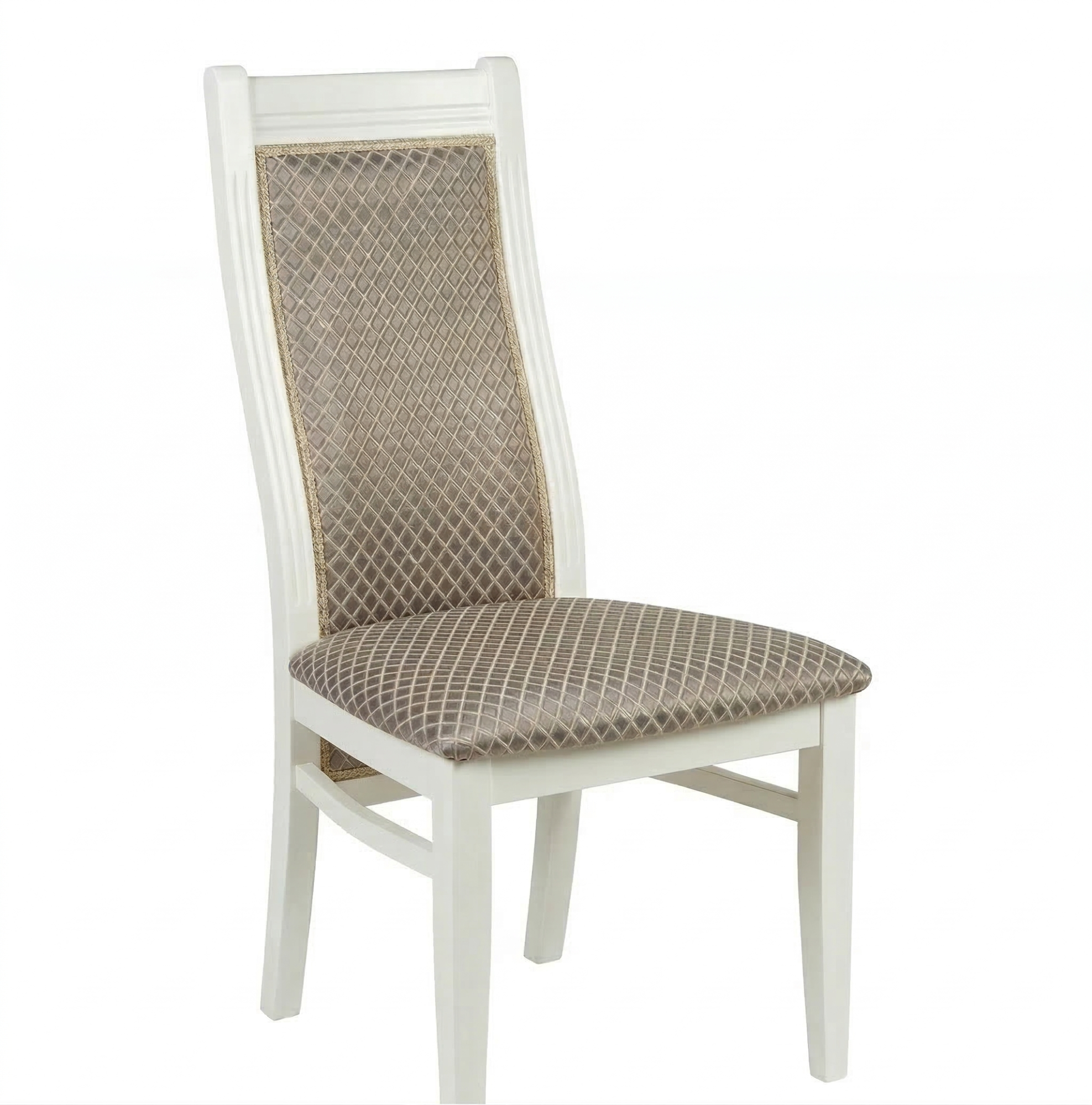 Стул Альпина мягкая (BOX 4) белая эмаль Тк.Ватикан ком. Сильвер (С-13) Краснодар