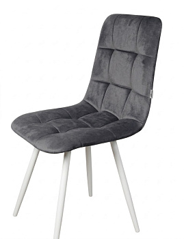 Стул "Фред" белый матовый (Томми 11 графит)