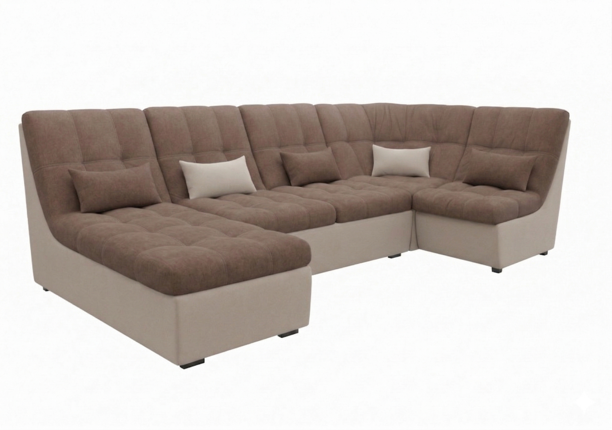 Диван угловой София-2 ДКУ латы Тк.Боска VL-1912-05 (мокко)+Боск VL-1912-03 (слоновая кость) 1 кат Ап