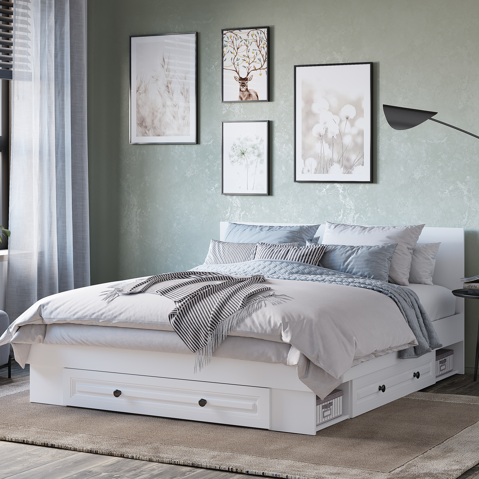 Кровать 1,6 м "Софт" КР-16 (без настила) Белый/Эмаль белая (F26)