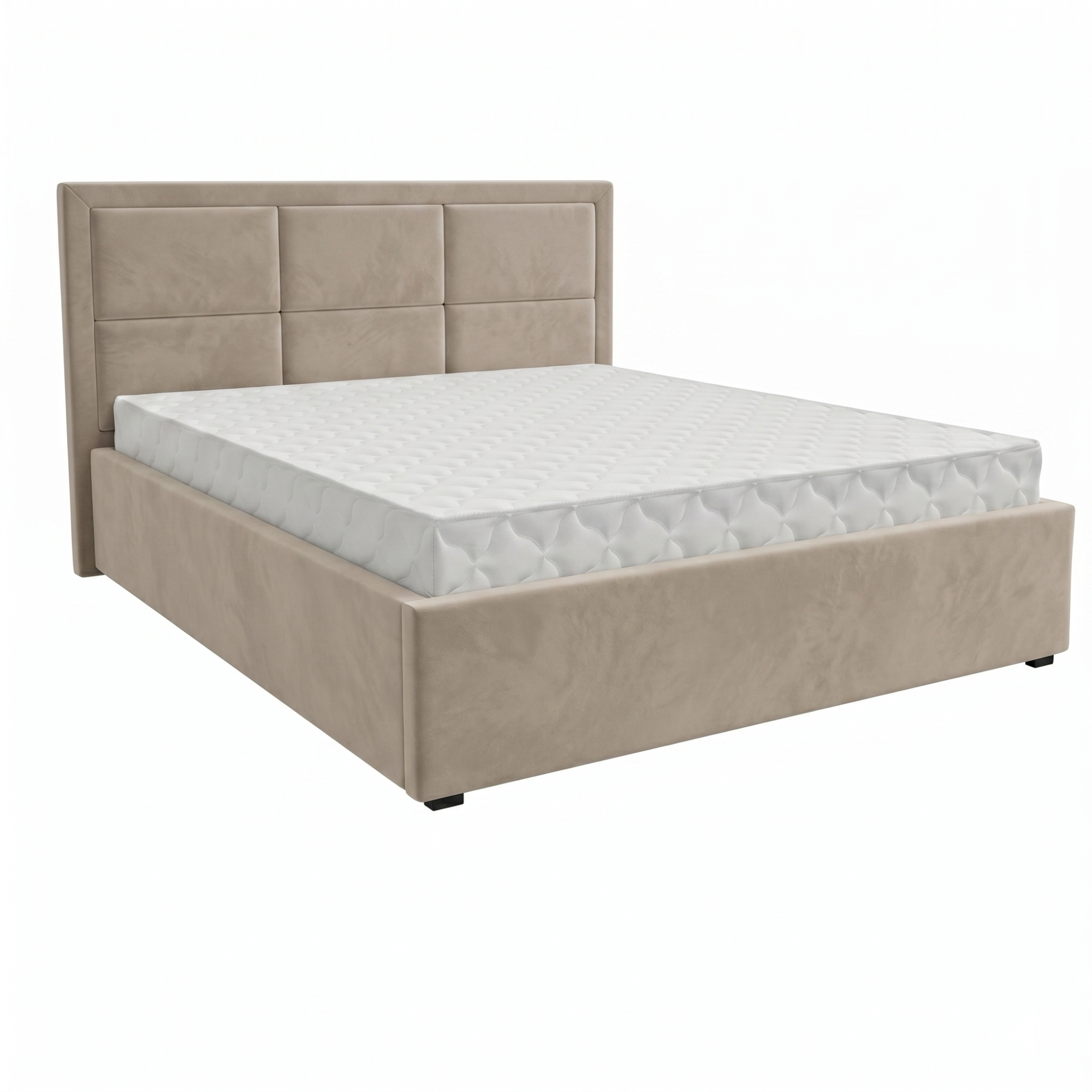 Кровать Квадро-1 1,6*2,0 с П.М. Тк.LOVERS-26 серо-коричневый 2 кат  Апогей