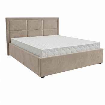 Кровать Квадро-1 1,6*2,0 с П.М. Тк.LOVERS-26 серо-коричневый 2 кат  Апогей