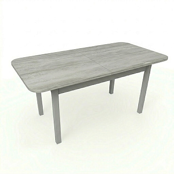 Стол Семейный раздвижной 1600(350)*900 ноги квадро серые Серое Пл.7219 мрамор грей