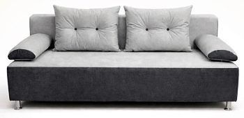 Диван прямой Прима Эконом Тк.Lana 86 серый + Lana 80 св. серый 4 кат ЭКО