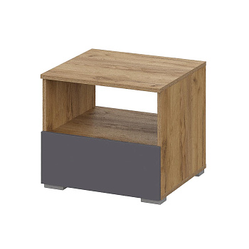 Люмо Тумба прикроватная ТБ 01 504х442х460 (ДУБ КРАФТ ЗОЛОТО/СЕР)