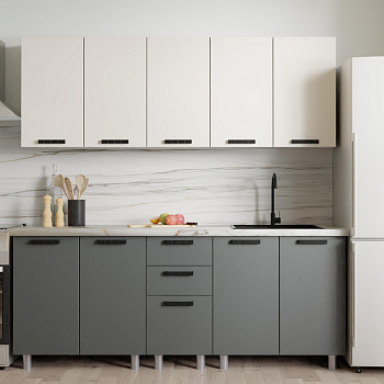 Кухня Орешник 2.0 Матовый Новый Серый/Матовый Серый шторм/Дуб Эдда