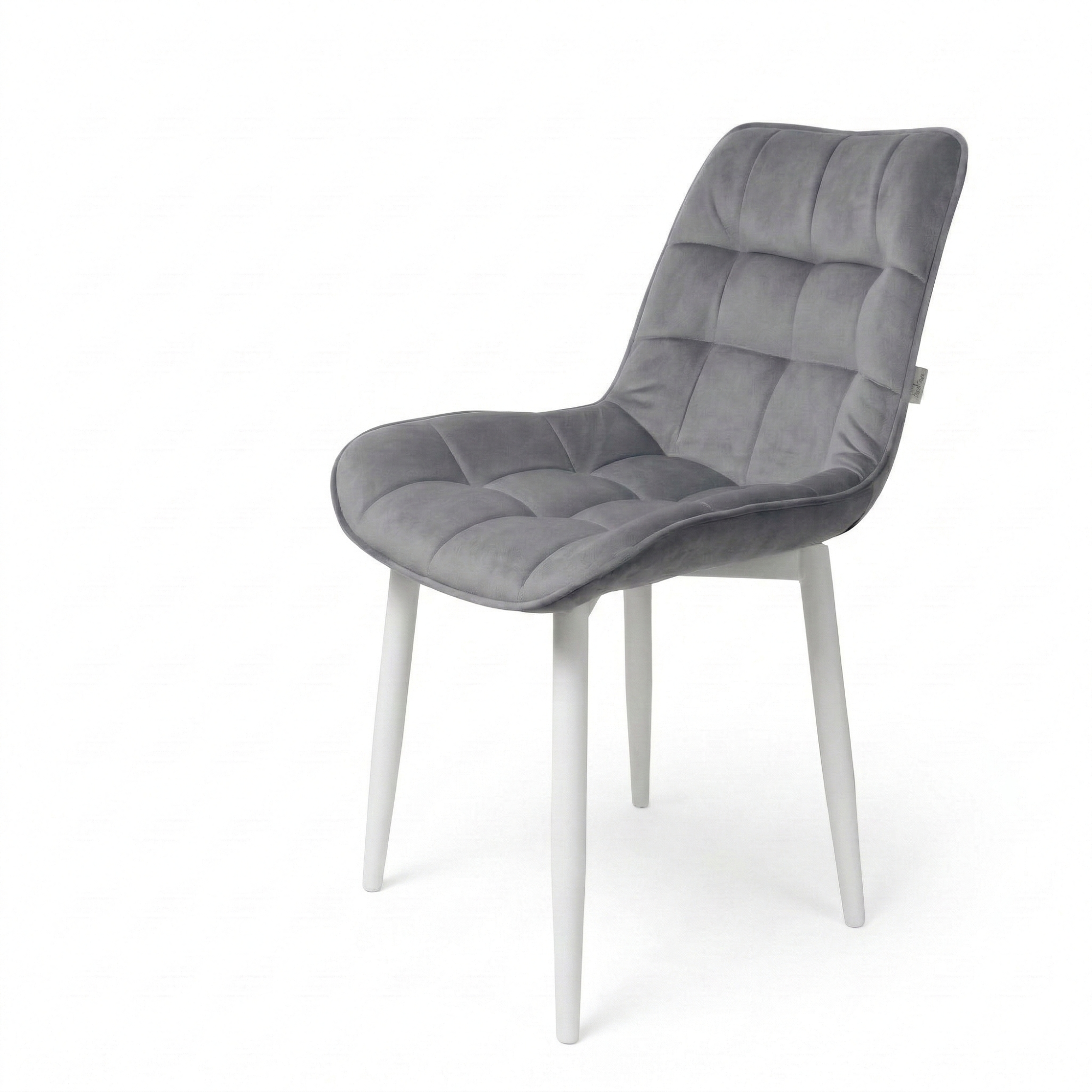 Стул "Бостон" белый матовый (Томми 08 серый)