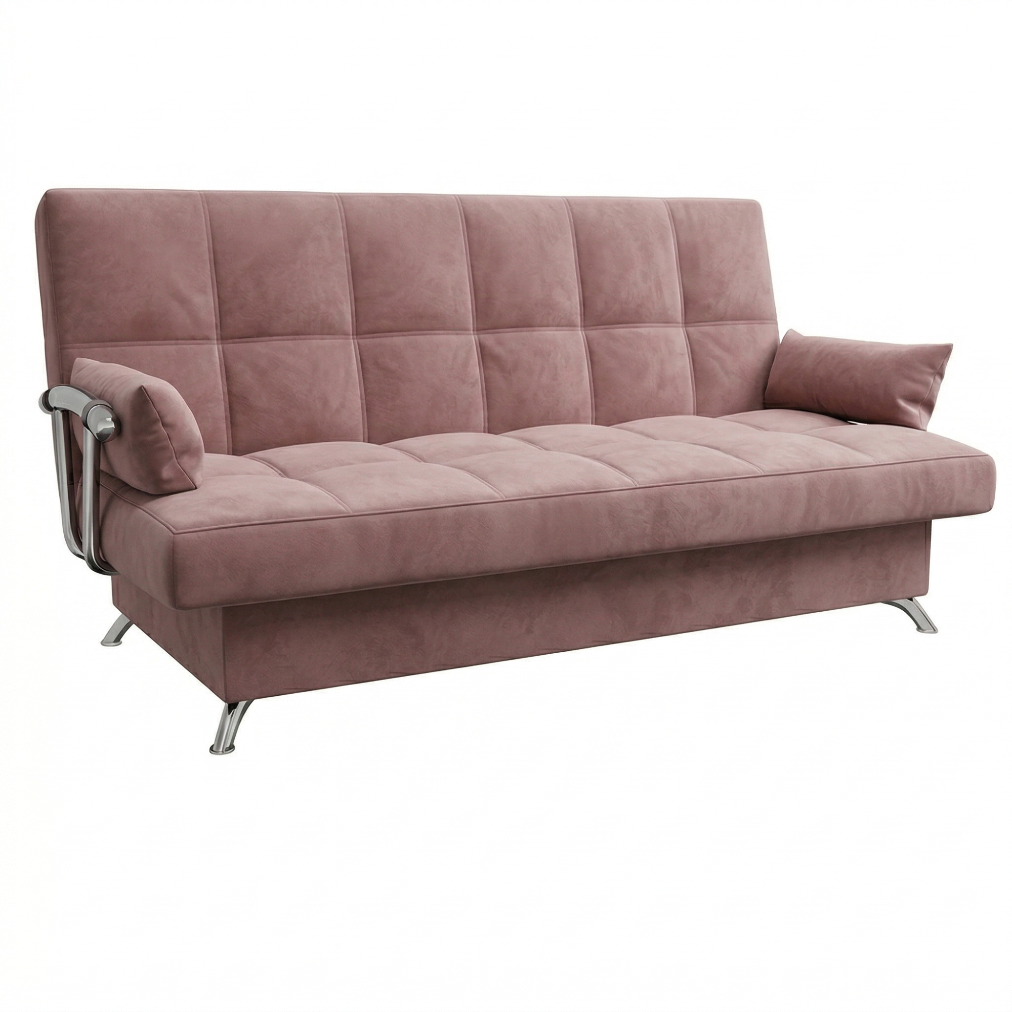 Диван Финка ДК с хром.бок. прямой Тк.Boska VL-1912-21 (пыльная роза) 1 кат Апогей