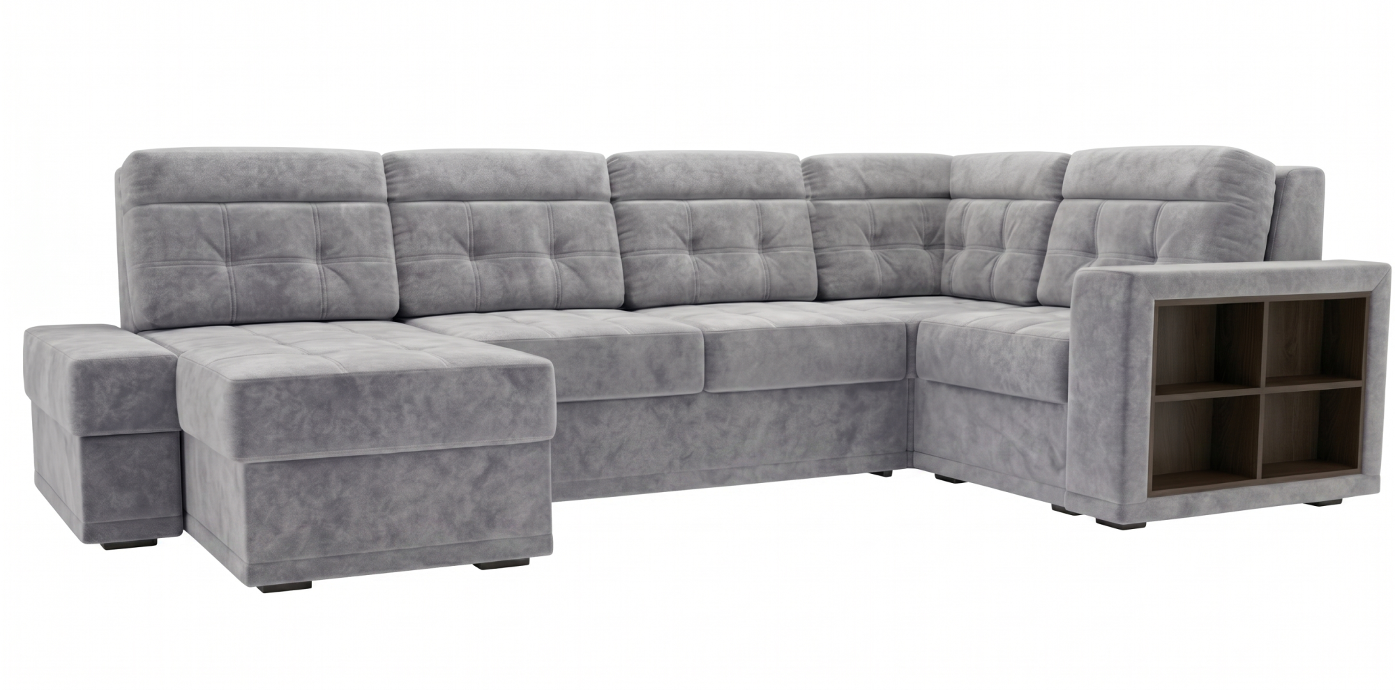 Диван угловой Мартин ДКУ-П Тк.Frisco 82 UNIQ серый кат 3 Апогей