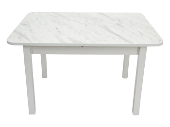Стол Висма раздвижной 1200(1980)*800 ноги квадро белые Белое Пл.188 мрамор крестола