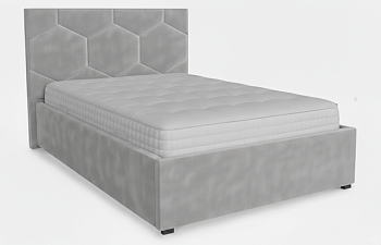 Кровать Соты-1 1,4*2,0 с П.М. Тк.LOVERS-6 серебро 2 кат  Апогей