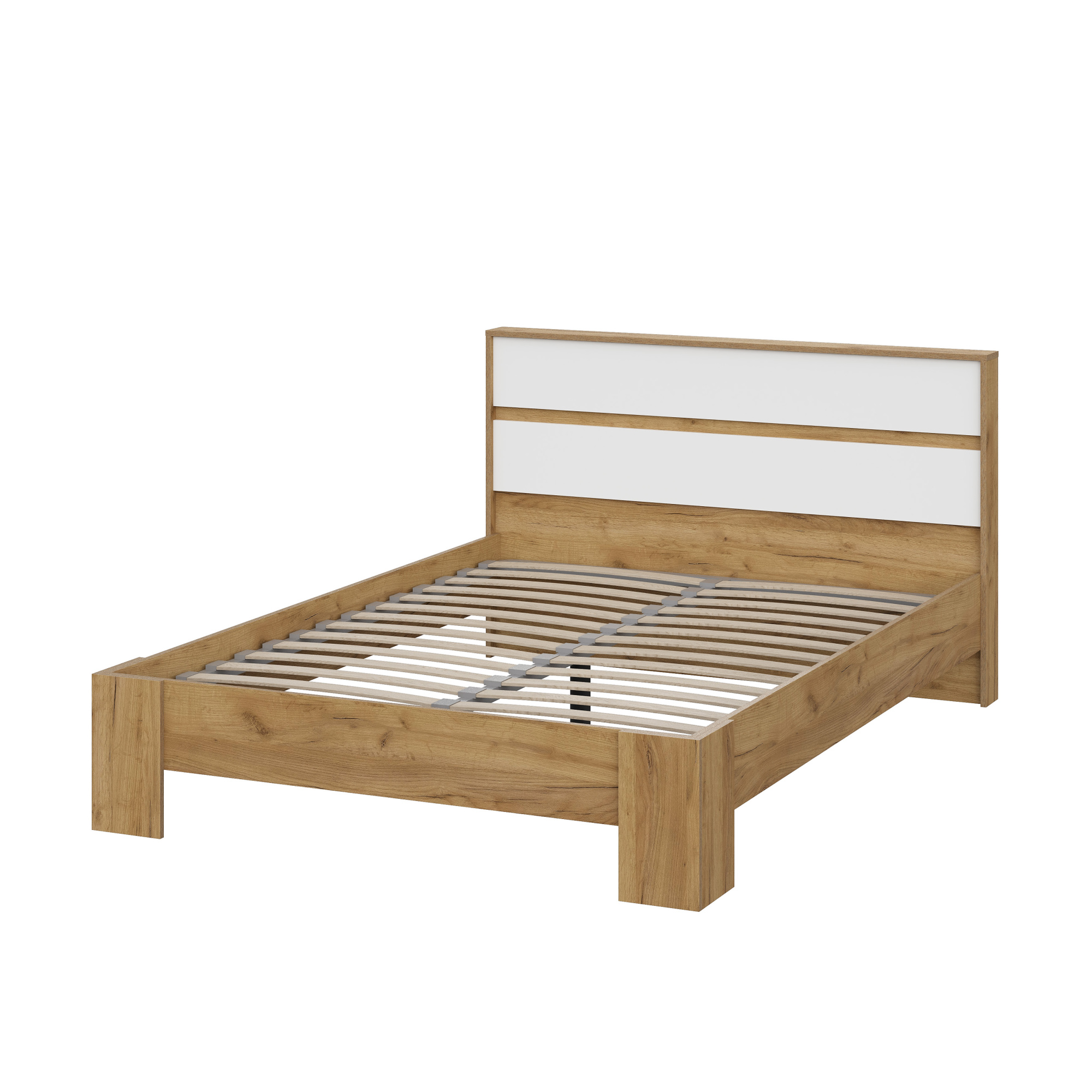 Люмо Кровать КР 02 1470х928х2114 (ДУБ КРАФТ ЗОЛОТО/БЕЛ)