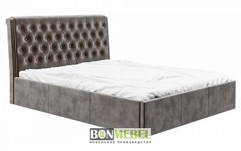 Кровать "Прима" 1200 с подъемным механизмом - велюр коричневый