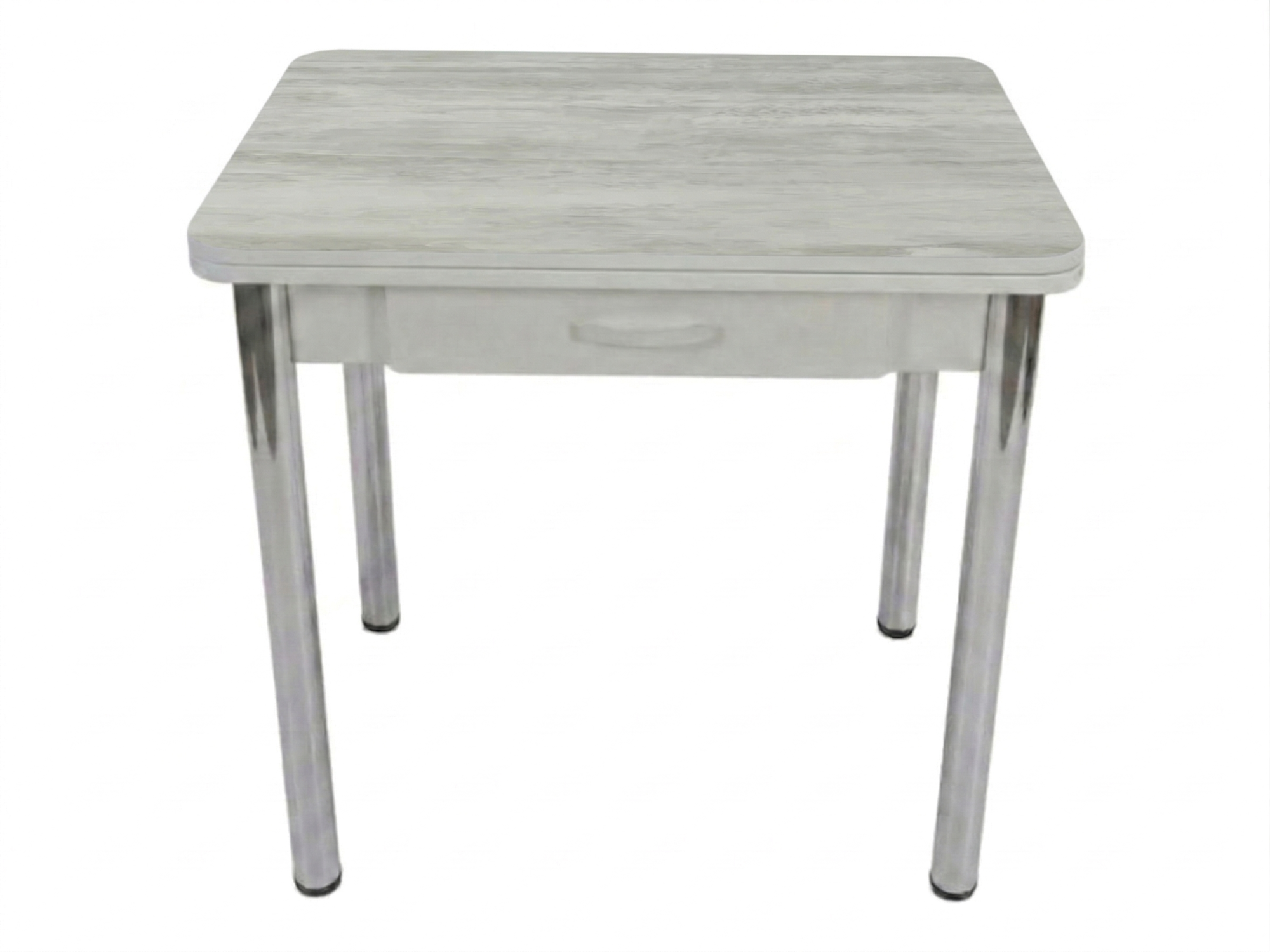 Стол Ломберный с ящ 600*800 (1200) ноги хром Серое Пл.7219 мрамор грей Висма