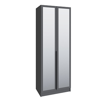 Шкаф Мадрид (0,8) с 2 ящ. с зеркалом графит серый