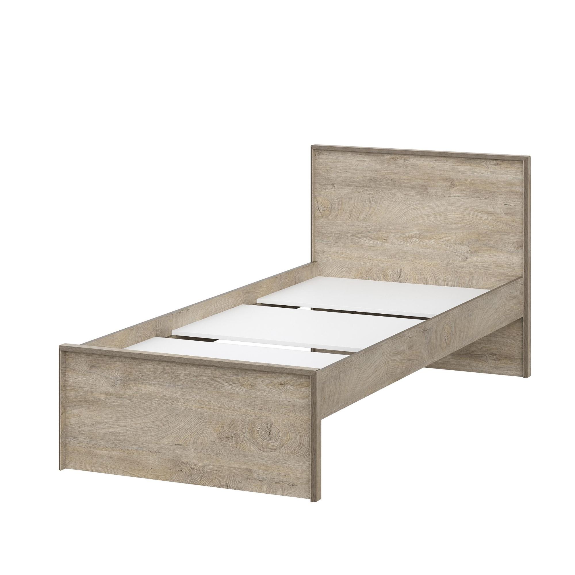 Модульная система "Этна"  Кровать 900 (кр1) АБ (Дуб Эндгрейн/Белый гладкий)