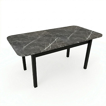 Стол Семейный раздвижной 1600(350)*900 ноги квадро черные Черное Пл.3102 Тунис черный Висма