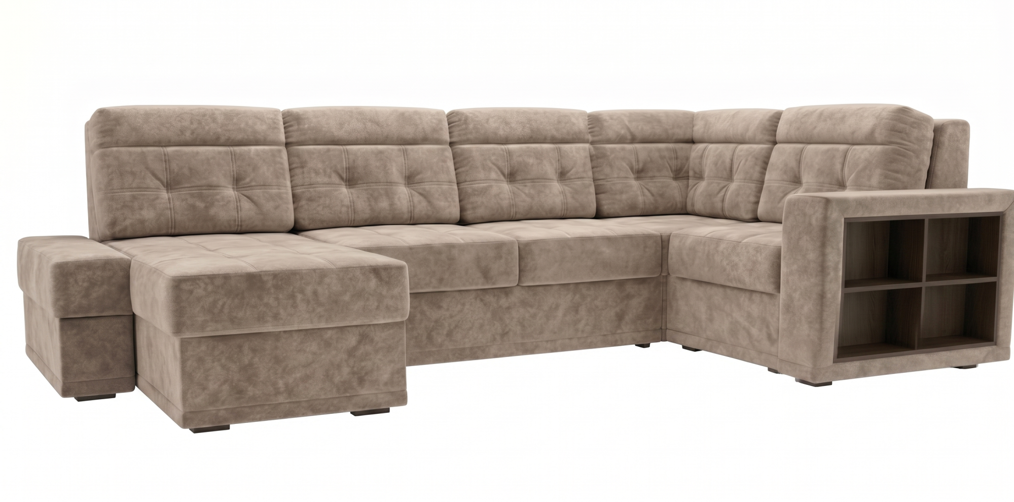 Диван угловой Мартин ДКУ-П Тк.Frisco 25 UNIQ коричневый кат 3 Апогей