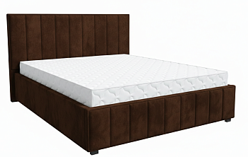 Кровать Кордова-1 1,6*2,0 с П.М. Тк. NEVADA NEW 10 шоколадный 2 кат  Апогей