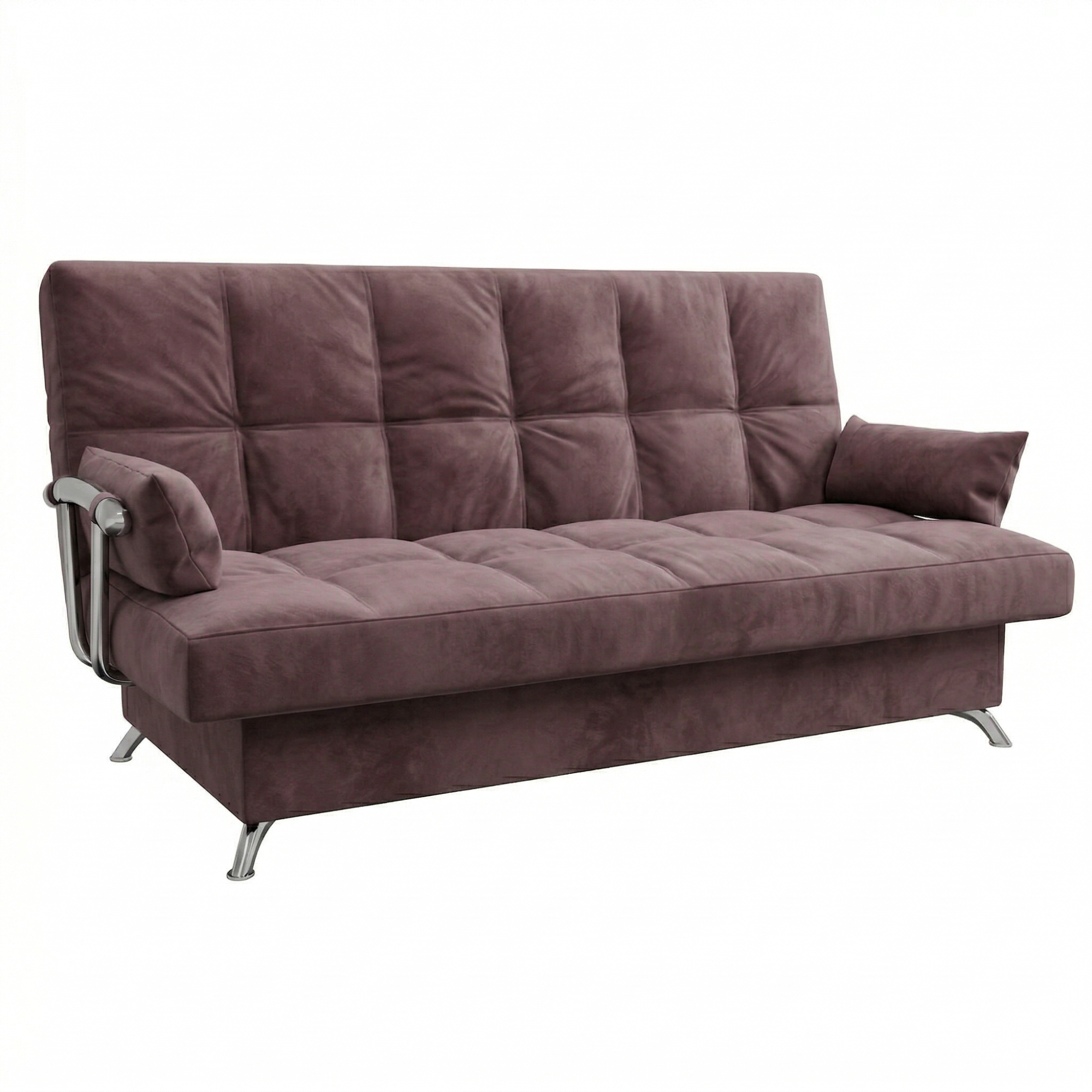 Диван Финка ДК с хром.бок. прямой Тк.Boska VL-1912-21 (пыльная роза) 1 кат Апогей