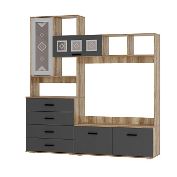 Секция центральная "Вегас" ЦС-03 дуб каньон/графит