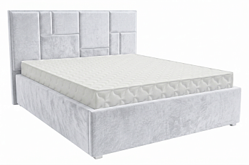 Кровать Монтана-1 1,8*2,0 с П.М. Тк. Небби 011 серебро 4 кат  Апогей