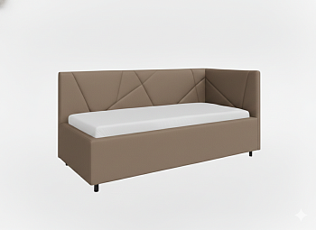 Кровать детская Рица 0,9*2,0 с П.М. правая Тк. Iceberg Humus темно-бежевый 4 кат  Апогей