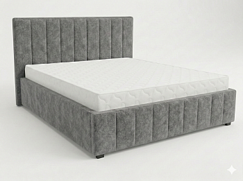 Кровать Кордова-1 1,6*2,0 с П.М. Тк. Frisco 82 UNIQ темно-серый 4 кат  Апогей