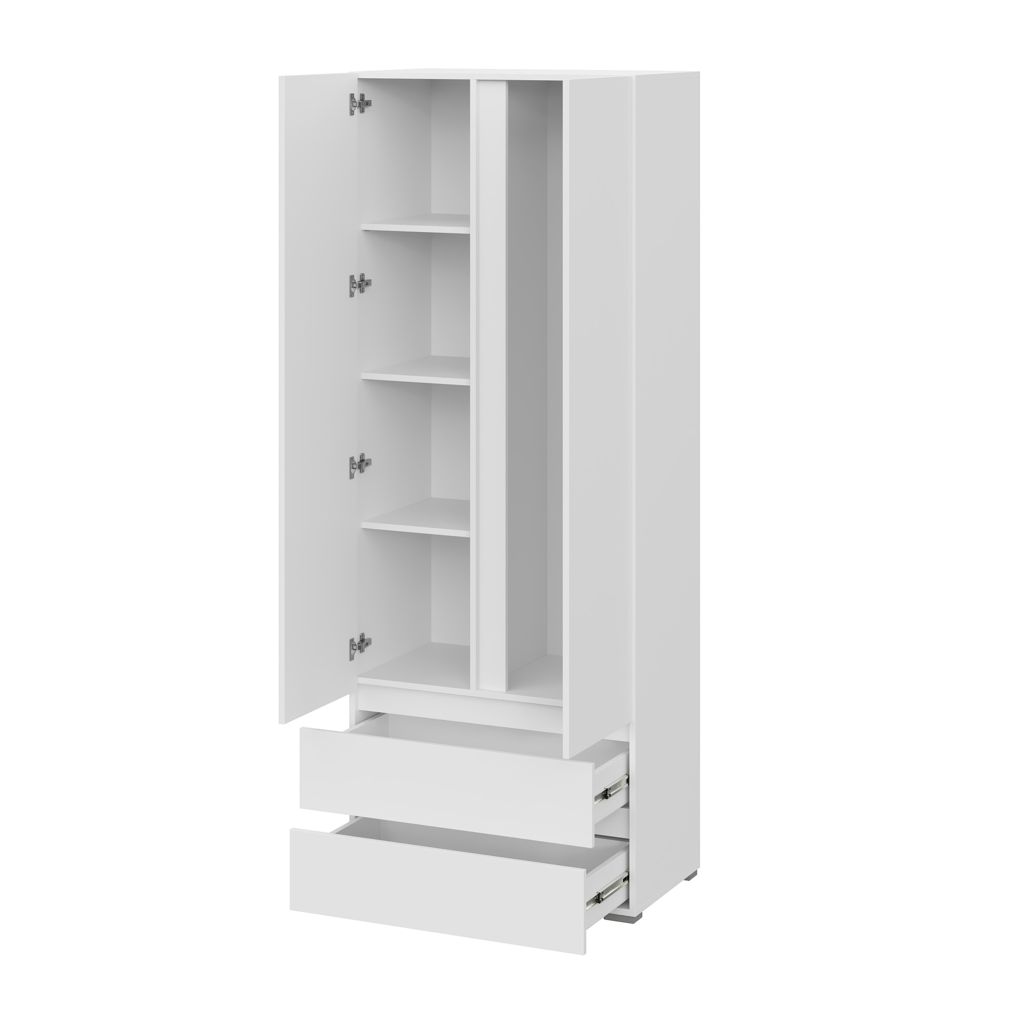 Люмо Шкаф 2-х створчатый ШК 01 800х2100х460 (БЕЛ/БЕЛ)