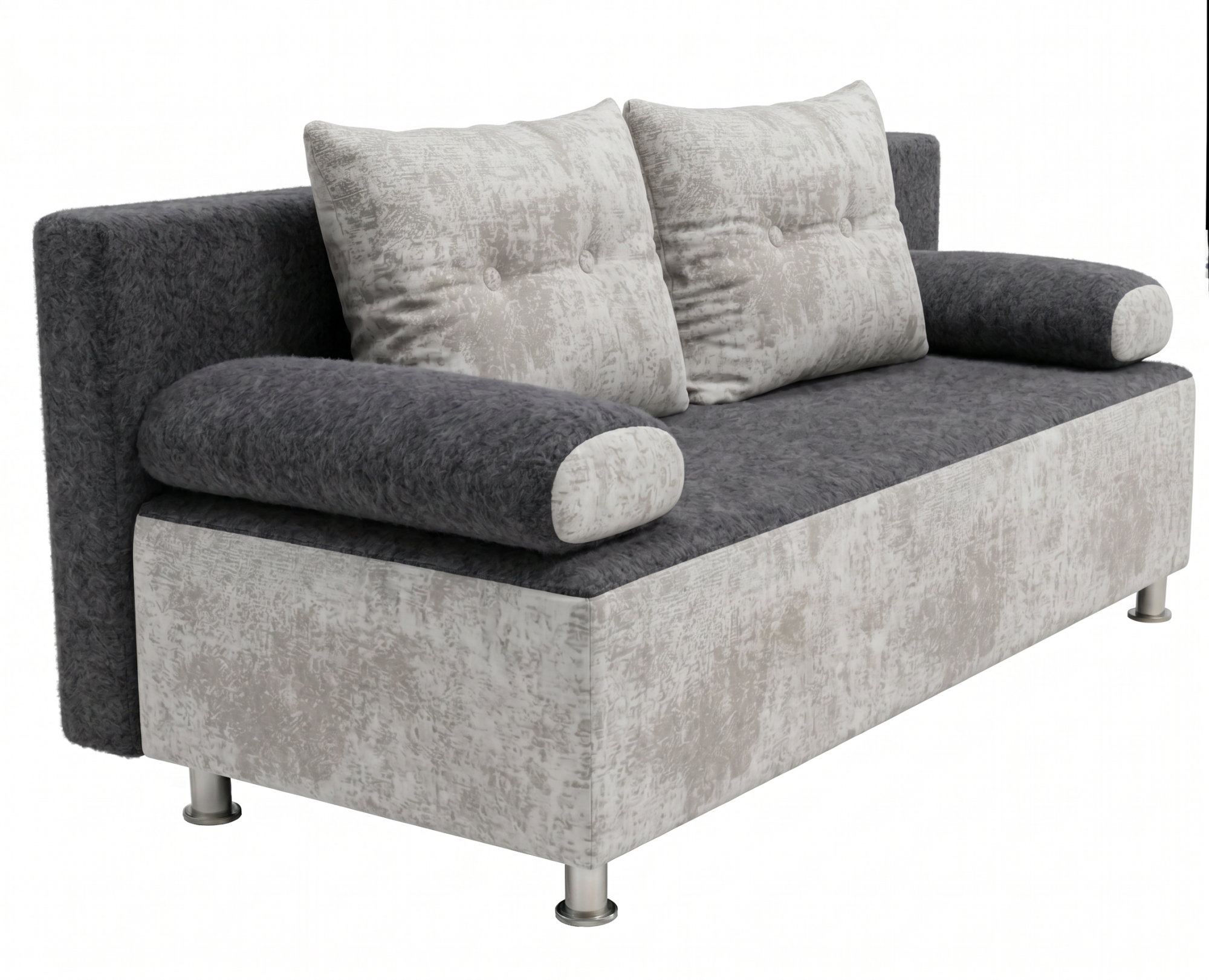 Диван прямой Прима Тик-Так Тк.Bern 83 св.серый + Bern 88 серый 4 кат ЭКО