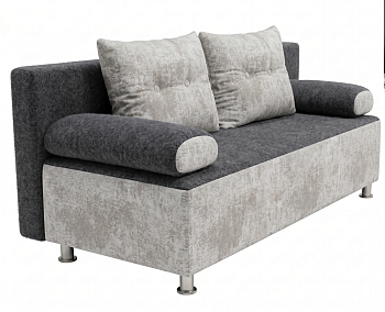 Диван прямой Прима Тик-Так Тк.Bern 83 св.серый + Bern 88 серый 4 кат ЭКО