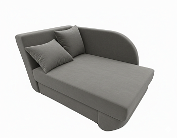 Кресло-тахта Юниор левый Тк.Фиоре стил серый 1 кат Евромебель