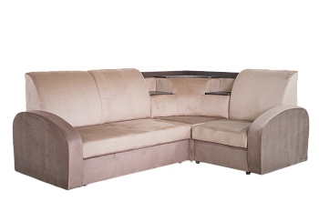 Диван угловой Лотос Тк.Бинго какао + бинго шоколад 1 кат Евромебель